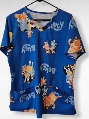 Bluey Scrub Top Size Large
